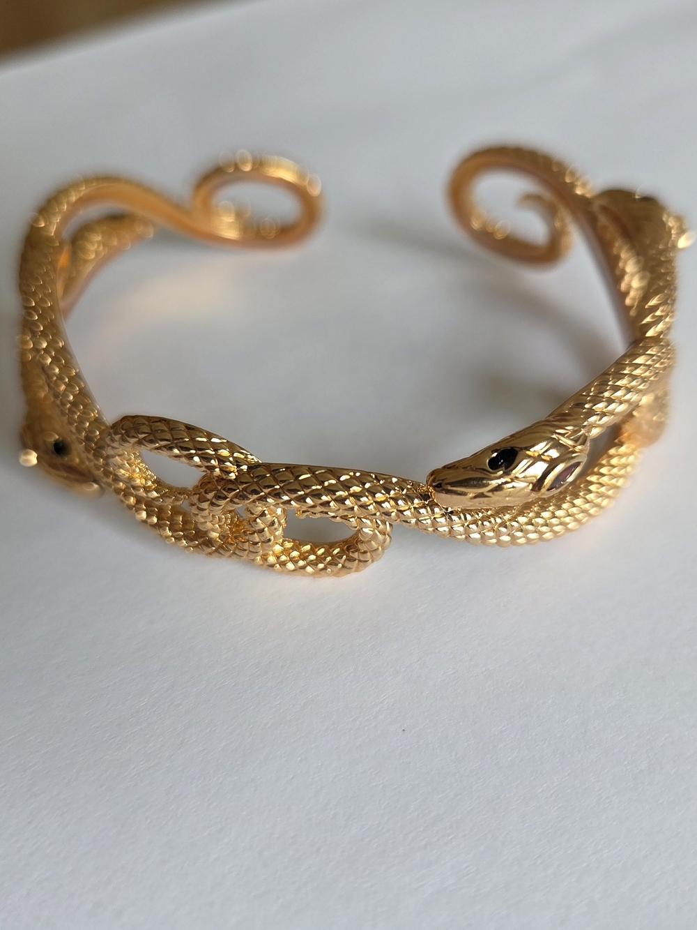 Sterling Forever 14K Plated CZ Interlocking Snake